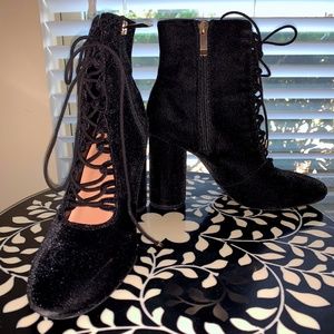 Zara Suede/velvet  ankle boots/booties